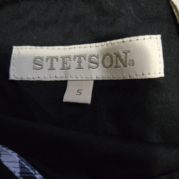 Stetson Sheer Black Shirt with White Stitching. Size Small - Picture 8 of 10